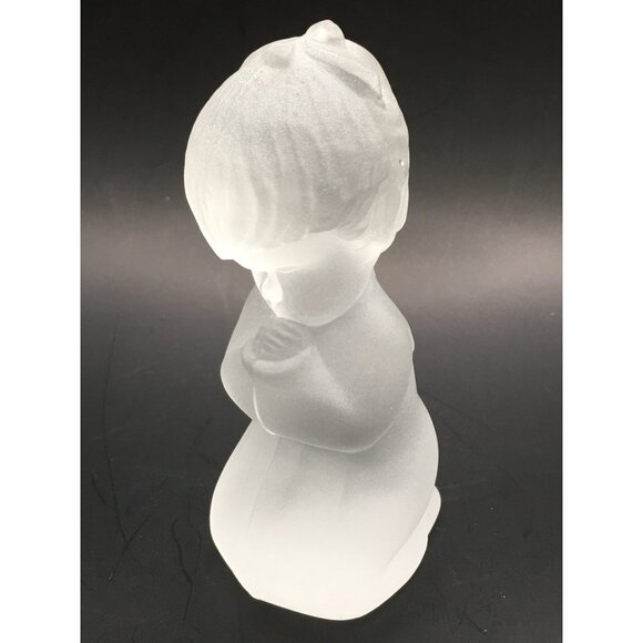 Vintage Fenton Frosted Satin Glass Praying Children Figurines 4'' Pair - Picture 15 of 16